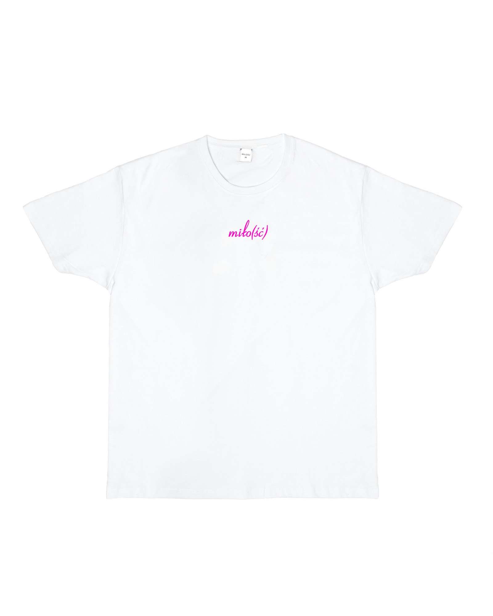 Original t-shirt biały z różowym haftem