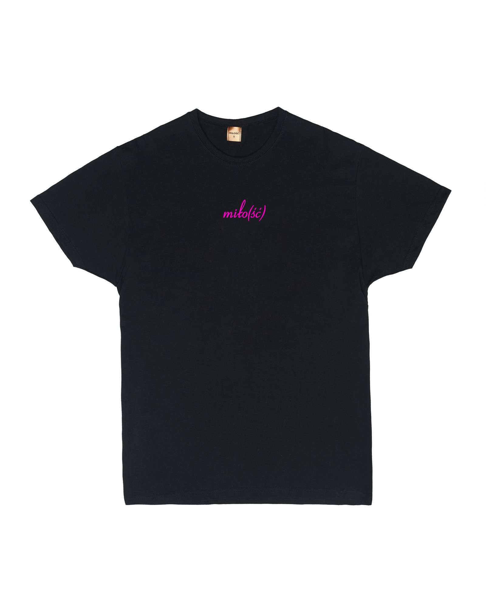 Original t-shirt czarny z różowym haftem