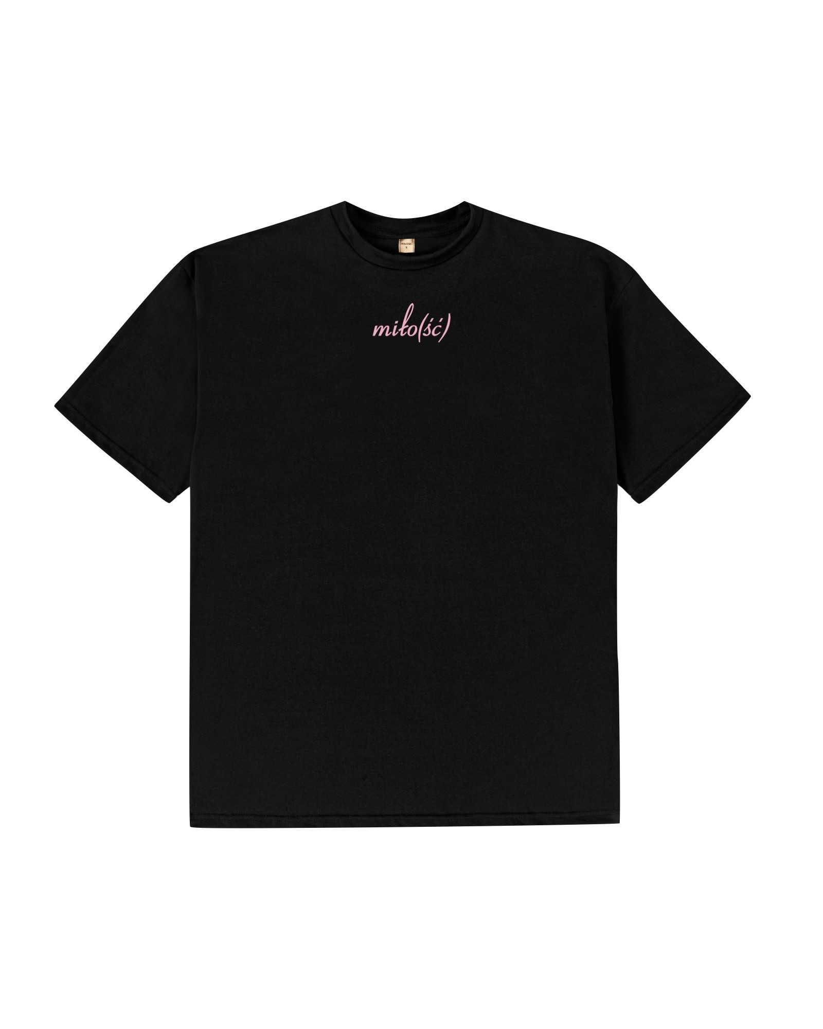 NEW! t-shirt czarny z różowym haftem i nadrukiem